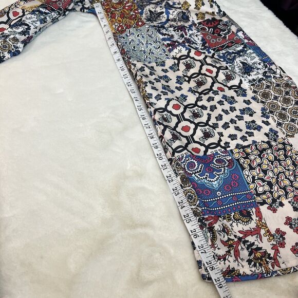 Lida Kate Wide Leg Jumpsuit Paisley Elephants V-neck Sz L - Picture 12 of 15